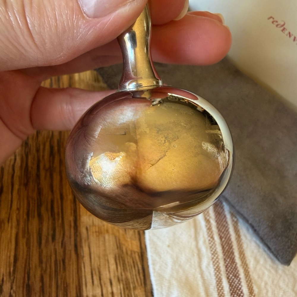 Red Envelope Silver Plated Baby Rattle Classic Dumbbell - Picture 7 of 16